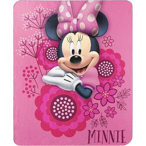 Northwest Minnie Mouse Fleece Throw Blanket, 45" x 60", So Many Bows