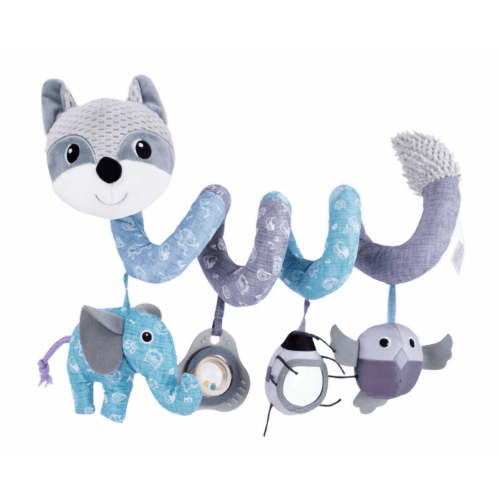 Spiral Car Seat Activity Toy for Babies – 5-in-1 Developmental Set with Music, Rattle & Teether for Brain Stimulation, Stroller, Crib, and Travel Play