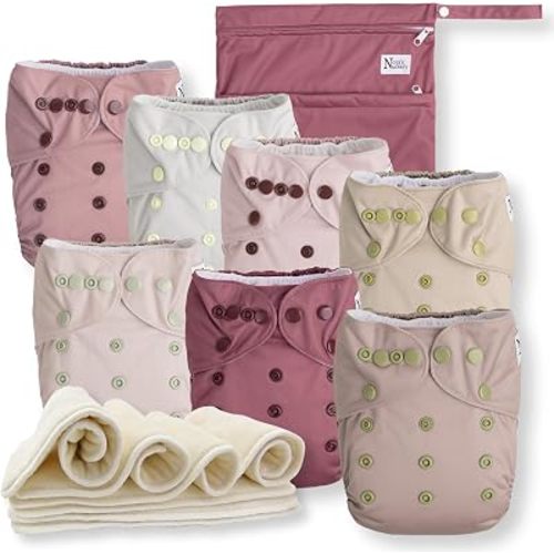 Nora's Nursery Cloth Diapers | 7 Pack | Waterproof,Reusable and Washable