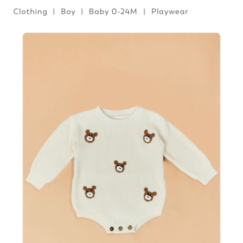 Bodie Bear Knit Bubble by Mudpie