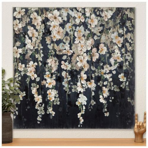 Blue & Pink Floral Vines Canvas Wall Decor