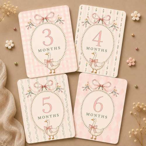 Goose Baby Milestone Cards | Monthly Photo Props, Keepsake Memory Cards