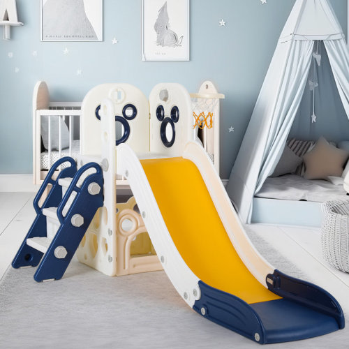 Pirecart Kids Slide L-Shaped, 4 in 1 Slide Climber for Toddler, with Ball & Hoop, Storage Space and Non-Slip & Reviews | Wayfair