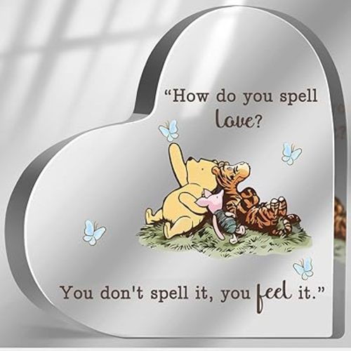 Winnie Friendship Keepsake Acrylic, Thank You Appreciation Gifts for Women, Friendship Gifts for Friends Sister Besties BFF Birthday, Desk Home Winnie Decor Sign Plaque