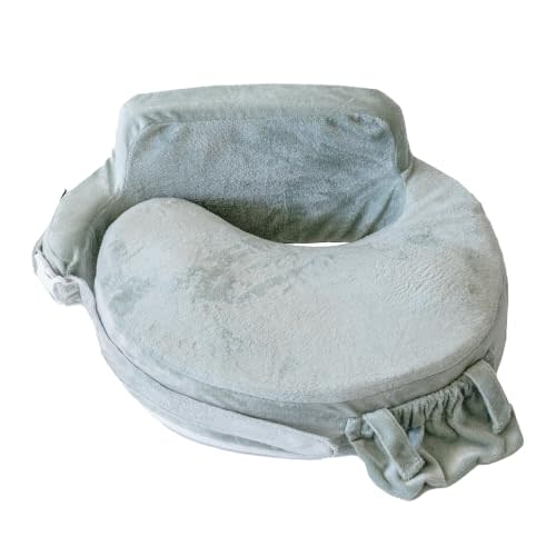 My Brest Friend Super Deluxe Nursing Pillow - Platinum | Ergonomic Breastfeeding Pillow for Ultimate Adjustable Support For Mom & Baby - Upgraded Backrest with Handy Side Pocket