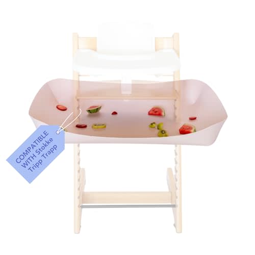 CATCHY -Food Catcher-Compatible with Stokke Tripp Trapp High Chair +11 Other High Chairs-Highchair Sold Separately-Baby & Toddler Food & Mess Catcher-Premium Linen Inspired -Under High Chair Accessory
