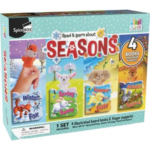 Four Seasons 4 Diecut Board Books With Finger Puppets
