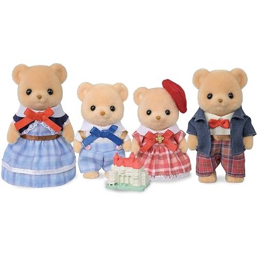 Calico Critters - Biscuit Bear Family - Collectible Dollhouse Figures | Honey-warm flocked bears in cozy outfits - a huggable poseable family for picnic and camping storytelling scenes, Ages 3+