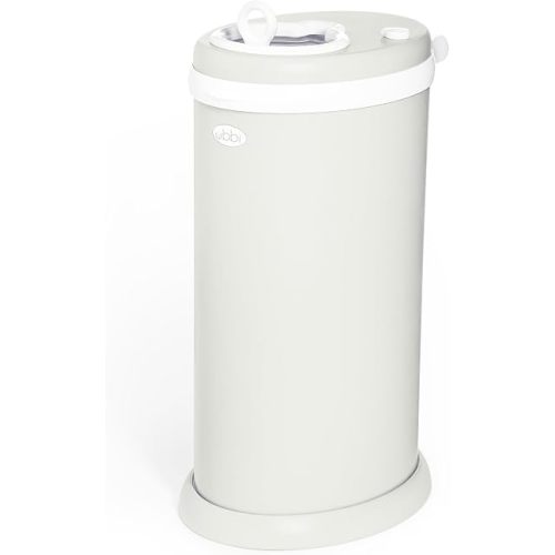 Ubbi Stainless Steel Diaper Pail, No Special Bags, Odor-Locking, Matte Oat