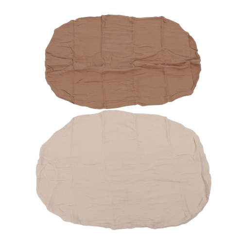 LAZIOEGR 2-Pack Washable Diaper Changing Pad Covers, Oatmeal Light Brown, Full Wrap, Machine Washable, Fits Standard Pads, Soft & Durable