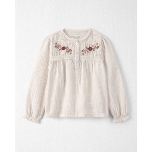 Toddler Girl Organic Cotton Embroidered Gauze Top - Little Planet | Carter's