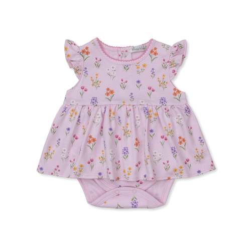 Summer Wildflowers Pink Bodysuit Dress
