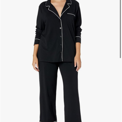 Amazon Essentials Women's Cotton Modal Long-Sleeve Shirt and Full-Length Bottom Pajama Set