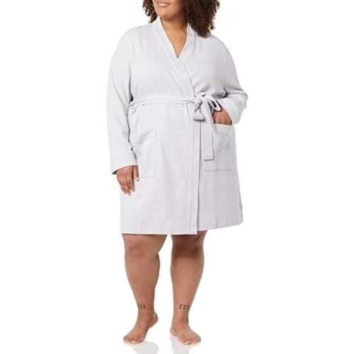 Amazon Essentials Women's Lightweight Waffle Full-Length Bath Robe (Available in Plus Size)