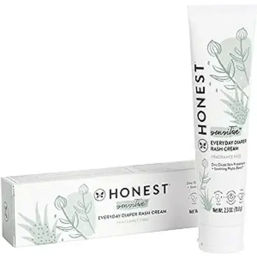 The Honest Company Organic Baby Diaper Rash Cream | Moisturizing + Calming Zinc Oxide Ointment | NSF Certified, Cruelty Free | 2.5 oz