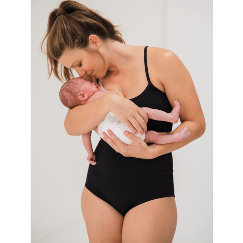 Maternity & Postpartum Support Bloomers - Scallop Edge Black
