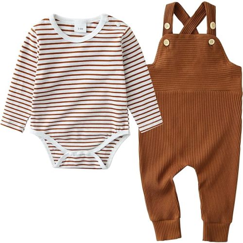 YUEMION Baby Boy Clothes Newborn Infant Boy Outfits 2Pcs Stripe Top Romper Pants Set 0-24 Months Overalls Toddler Boy Clothes