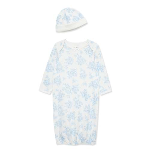 Blue Roses Sleeper Gown and Hat