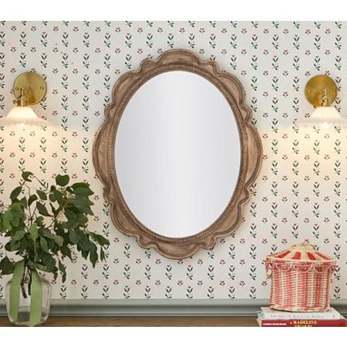 Oval Scallop Mirror, Warm Sand