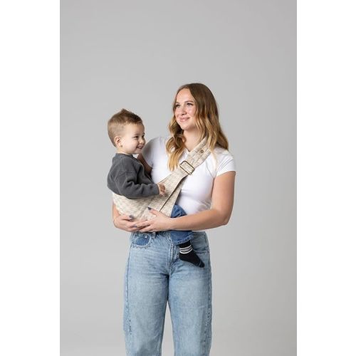 Mabē Monarch Toddler Sling Carrier – Ergonomic Hip Carry Support for Toddlers – Adjustable and Breathable Sling for Easy Up/Down & Comfortable Holding (16–45 lbs, Houndstooth)