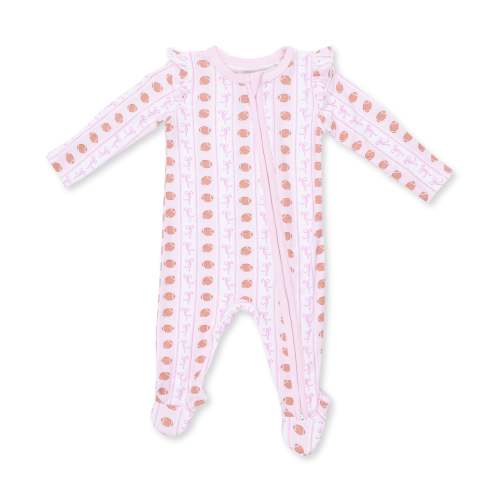 Football Bow Stripe - Zipper Footie – Angel Dear (3-6 months)