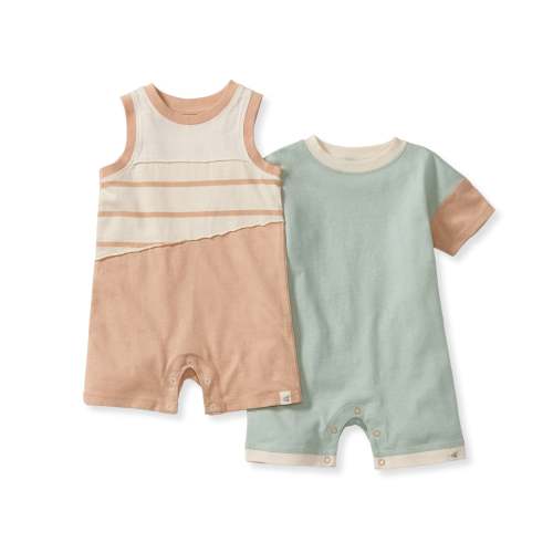 Basic Stripe Baby Boy Romper Set 2-Pack - Sweet Maple – Burt's Bees Baby