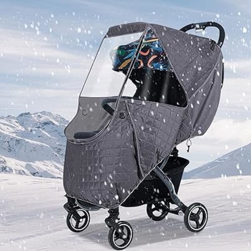 Baby Stroller Cold Weather Shield Winter Universal Windproof Stroller Rain Cover Protection Travel Baby Pram Rain Cover Pushchairs Accessories Dust Snow Protection Weather Shield for Outdoor