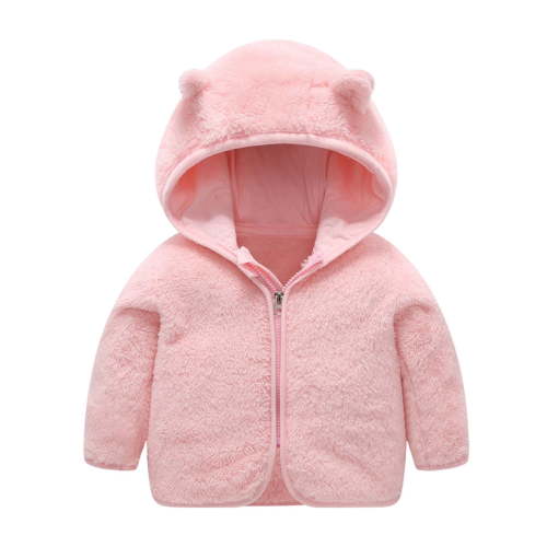 Konbeca Winter Down Coats for Kids,Toddler Ears Hooded Down Jacket,Boys Girls Thicken Warm Bear Hoods Outerwear,Infant Cute Ear Zipper Solid Outfits Baby Jackets Pink 12-18 Months