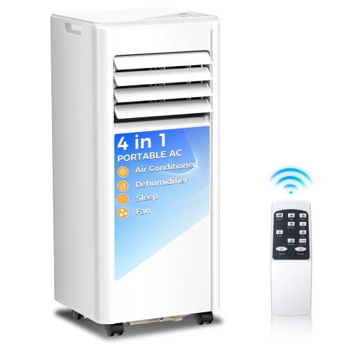 KISSAIR 8000 BTU Portable Air Conditioner, Dehumidifier, Fan, Sleep Mode, 4 in 1 AC with 24-Hour Timer