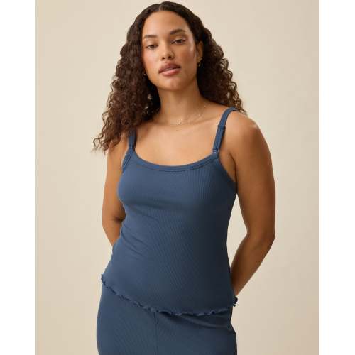 Ribbed Modal Nursing Cami | Light Navy - Kindred Bravely