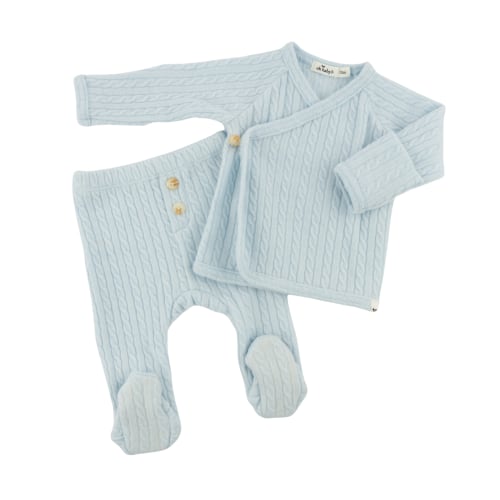 Oh Baby! Sky Blue Cable Knit Kimono Pants Set – Tiptoe Boutique