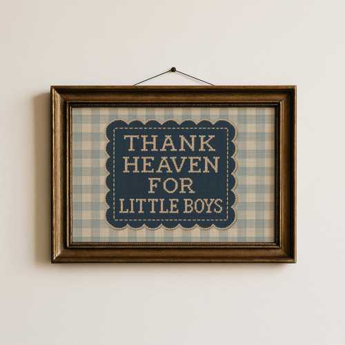 Thank Heaven For Little Boys Print ∙ Vintage Nursery Wall Art ∙ Digital, Print, Framed or Canvas