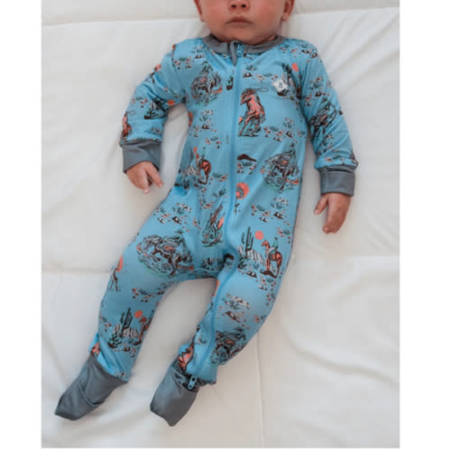 Baby Zip Up - Cowboy Up - Blue – BURLEBO