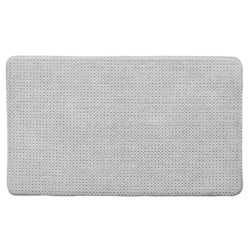 Better Homes & Gardens Signature Soft Cotton Memory Foam Bath Rug, Soft Silver, 20" x 34"