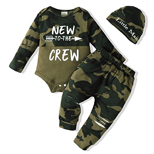 Newborn Infant Baby Boy Clothes Fall Winter Outfits New to The Crew Outfit Toddler Baby Boy Clothes Set
