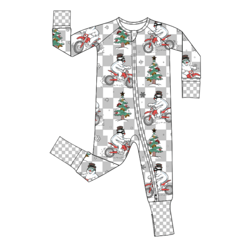 Full Throttle Frosty Zip Up Pajamas / PREORDER shipping Oct 26 - Nov 9 – Strictly Wild