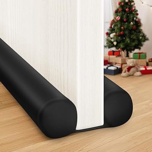 MAXTID Large Door Draft Stopper for Bottom of Doors 36” Under Door Sweep Noise Blocker Black Gap Stoppers Adjustable Doors Seal Sweep Guard Draft, Window Breeze Stoppers, Home Essentials Gadgets