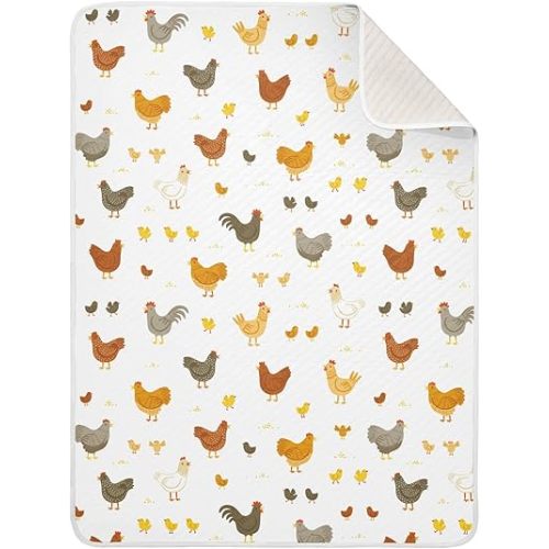 Chickens and Chicks Baby Swaddle Blanket for Boys and Girls, Muslin Baby Receiving Swaddle Blanket, Soft Cotton Nursery Swaddling Blankets for Newborn Toddler Infant