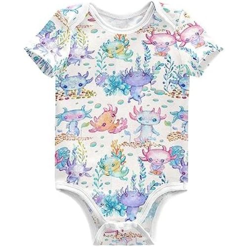 Ollabaky Unisex Baby Bodysuits Short-Sleeve Cotton Baby Clothes for Girls Boys 0-24 Months