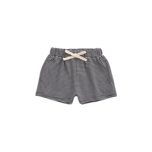 Pima Cotton Edward Short - Petite Stripe Cloud/Maritime