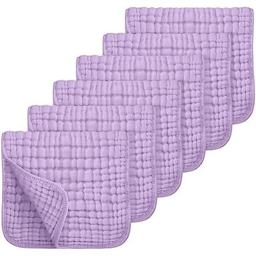 Looxii Muslin Baby Burp Cloths, Absorbent Brup Rags 6 Pack Set for Baby
