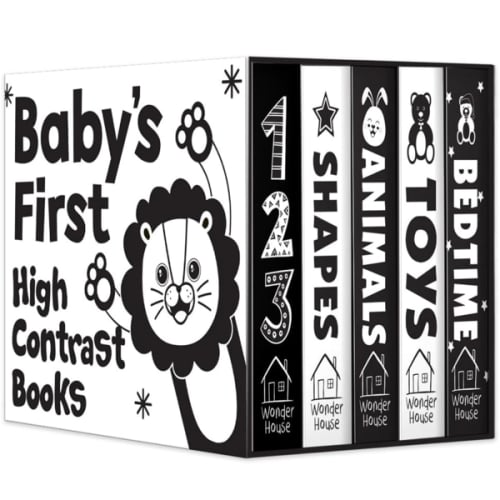 Baby’s First High-Contrast Books Boxed Set [Box Set of 5] - Age Group: 0+ / Black and White Tummy Time Books /Illustrated Board Book for Kids/Toddlers / (High Contrast Board Books)