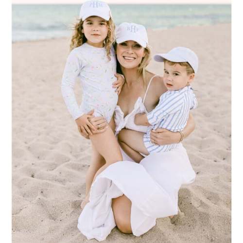 Baby Baseball Hat, Blue Seersucker - Bits & Bows | Maisonette