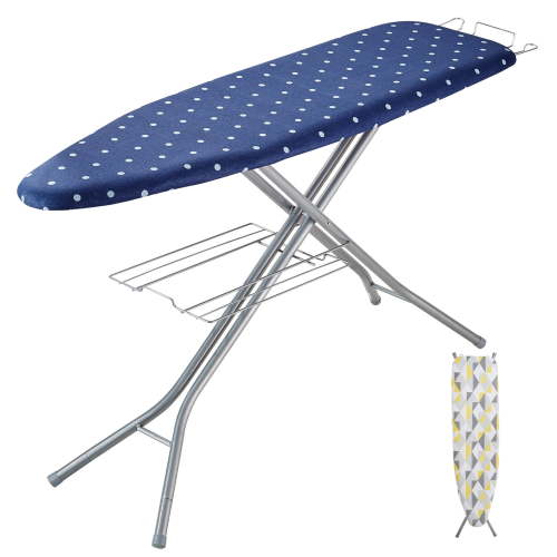 VEVOR Ironing Board 55"x15" with Bottom Storage Tray, 4 Layers Iron Board 10 Adjustable Heights with Heat Resistant Cover and 100% Cotton Cover for Home Laundry Room