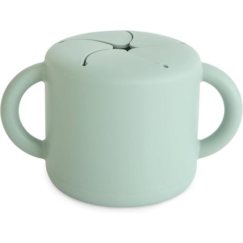 mushie Silicone Snack Cup | Spill Proof Food Container (Cambridge Blue)