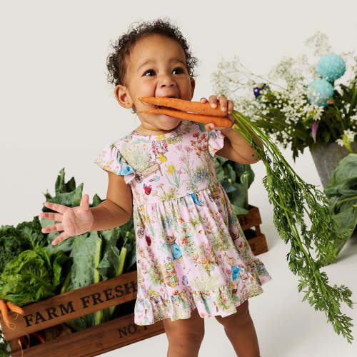 Peter Rabbit™ Garden Ruffled Twirl Bodysuit Dress