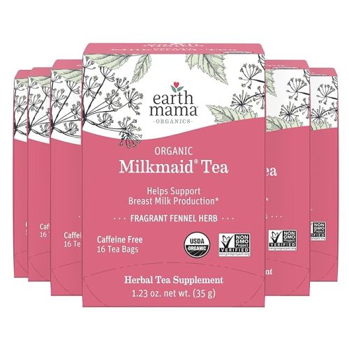 Earth Mama Organic Milkmaid® Tea | Lactation Support Herbal Tea | Breastfeeding Essentials to Support Breastmilk Production | 32 Teabags | Caffeine Free & Non-GMO