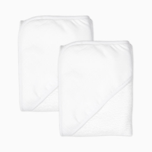 2-Pack Organic Cotton Hooded Towels - Bright White