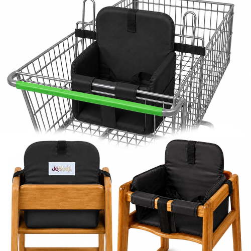 Shopping Cart Seat Cover for Baby, Black | High Chair & Grocery Cart Seat Protector, Machine Washable Reusable Cart Liner & Swing Insert, Unisex, Soft, Portable