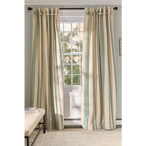 Pieced Stripe Cotton Blend Woven Curtain